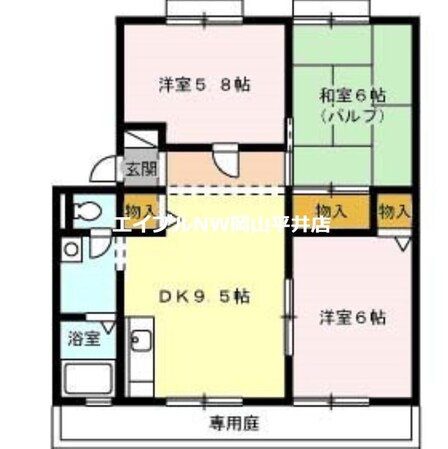 サンビレッジ浜野　A棟の物件間取画像